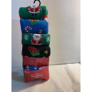 Mens Christmas Novelty Socks 5 Pair Sleigh Hello‎ Naughty Or Nice Holiday